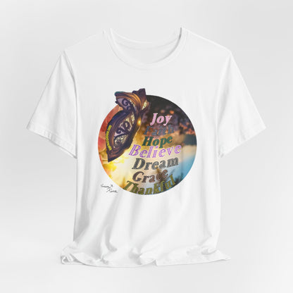 Joyful Inspirational Tee - Unisex Jersey Short Sleeve Shirt, Motivational Gift, Dream Believe Hope Tee, Self-Care Fashion, Positive [...]