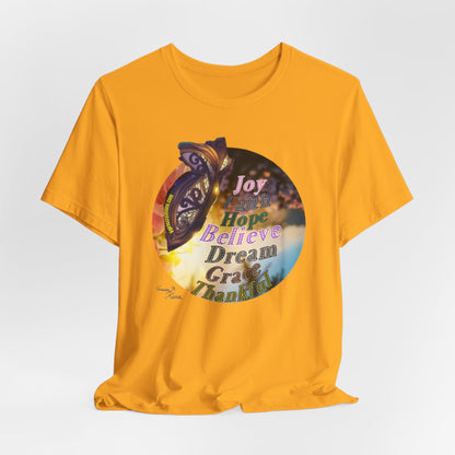 Joyful Inspirational Tee - Unisex Jersey Short Sleeve Shirt, Motivational Gift, Dream Believe Hope Tee, Self-Care Fashion, Positive [...]