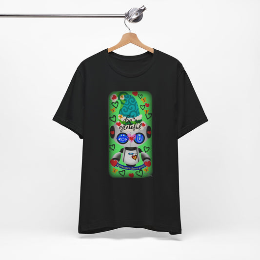 Grateful Heart Robot Unisex Jersey Tee - Positive Vibes Apparel