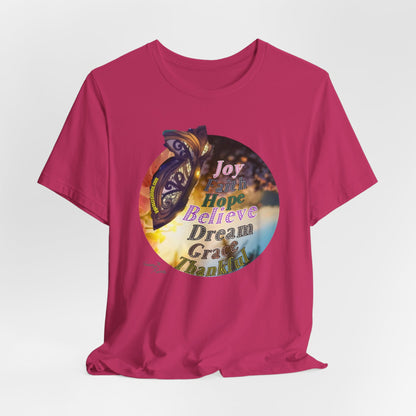 Joyful Inspirational Tee - Unisex Jersey Short Sleeve Shirt, Motivational Gift, Dream Believe Hope Tee, Self-Care Fashion, Positive [...]