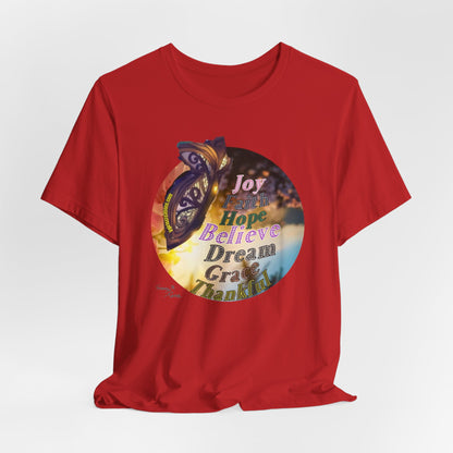 Joyful Inspirational Tee - Unisex Jersey Short Sleeve Shirt, Motivational Gift, Dream Believe Hope Tee, Self-Care Fashion, Positive [...]