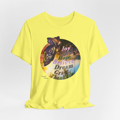 Joyful Inspirational Tee - Unisex Jersey Short Sleeve Shirt, Motivational Gift, Dream Believe Hope Tee, Self-Care Fashion, Positive [...]